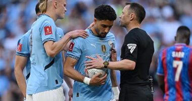 Alan Shearer was left confused by Erling Haaland's decision to give Omar Marmoush Manchester City's FA Cup penalty
