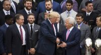 Robert Kraft (pictured shaking hands with Donald Trump after winning the Super Bowl in 2017) doesn't see the value in investing in the Premier League, but plenty more do
