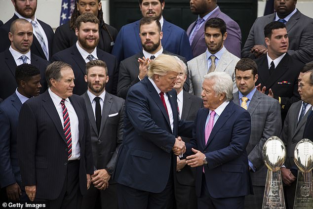 Robert Kraft (pictured shaking hands with Donald Trump after winning the Super Bowl in 2017) doesn't see the value in investing in the Premier League, but plenty more do