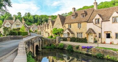 Americans are flocking to the 'Hamptons of England' where the cost of buying a charming countryside property is 40 percent cheaper than purchasing stateside. Punctuated with honey-colored limestone cottages like those shown above, the Cotswolds is a popular escape