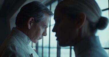(L-R) Director Orson Krennic (Ben Mendelsohn) and Supervisor Dedra Meero (Denise Gough) in Lucasfilm's ANDOR Season 2, exclusively on Disney+. Photo courtesy of Lucasfilm.