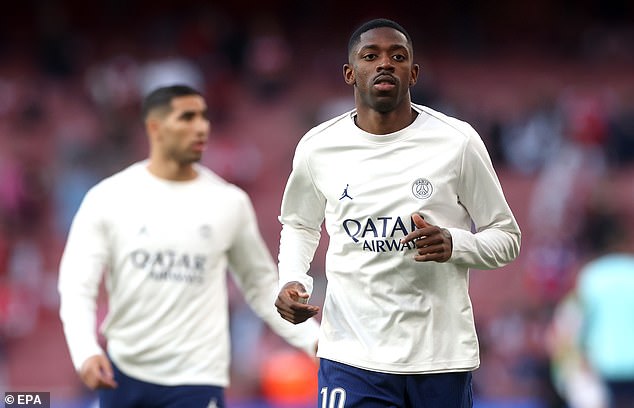 Paris Saint-Germain have confirmed that Ousmane Demebele sustained a hamstring strain in the first leg