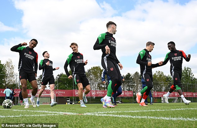 Arsenal's stars are put through their paces on Tuesday ahead of their daunting trip to PSG