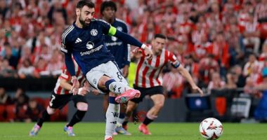 Bruno Fernandes scored twice - including a penalty - to put Man United in command