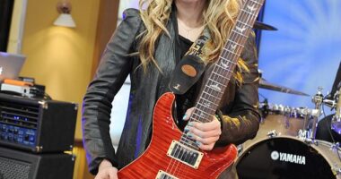 She's the Aussie guitar goddess who once rocked the stage with Prince and Michael Jackson ¿ but Orianthi looked worlds away from her edgy rocker roots in stunning new photos