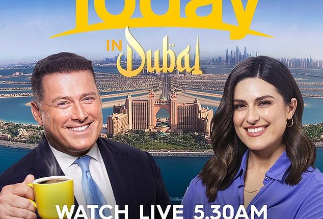 Today show viewers have slammed Channel Nine for sending the show's hosts to broadcast live from Dubai amid the record-breaking NSW floods