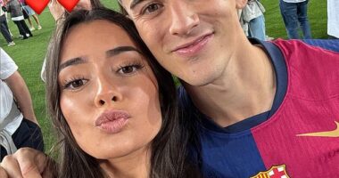 Barcelona star Gavi and his girlfriend Ana Pelayo enjoyed the club's LaLiga title celebrations