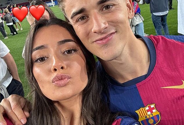 Barcelona star Gavi and his girlfriend Ana Pelayo enjoyed the club's LaLiga title celebrations