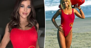 'Baywatch' bombshell Donna D'Errico, 57, looks better than ever in iconic swimsuit