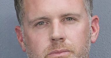 Memphis Garrett, 42, of Big Brother fame has been arrested on suspicion of embezzling over $100,000 in Florida state taxes; pictured in his mug shot