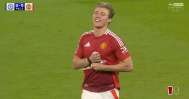 Rasmus Hojlund was bizarrely hauled off the pitch against Chelsea to remove a smart watch
