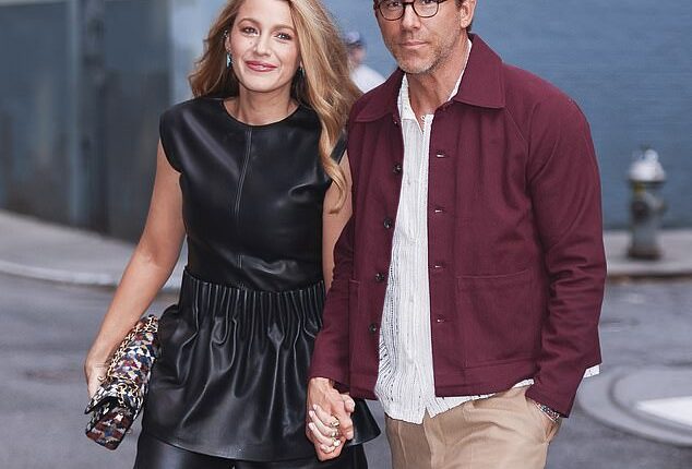 Blake Lively, 37, discussed wanting to make her kids proud while promoting her husband Ryan Reynolds', 48, latest project; The two pictured in April in NYC