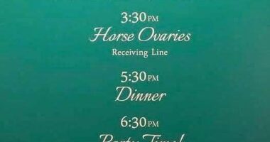 A bride and groom have raised eyebrows over a major mistake on their wedding invitation - and it's not the technology-free ceremony that's got everyone talking