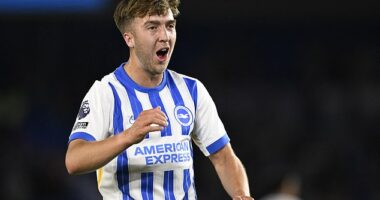 Jack Hinshelwood scored the winner for Brighton as they beat champions Liverpool 3-2