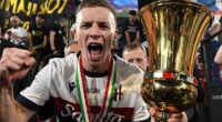 Lewis Ferguson roars with delight after skippering Bologna to a Coppa Italia triumph