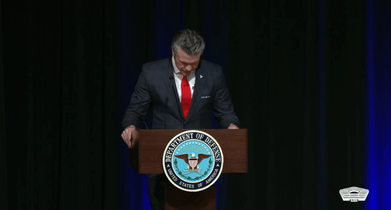 Pete Hegseth hosting a Pentagon prayer service.