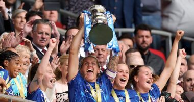 Chelsea have lifted the Women's FA Cup thanks to a 3-0 victory over Manchester United