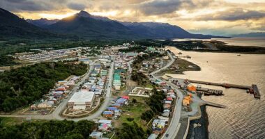 The warning came after the quake struck around 200km (124miles) south of Puerto Williams, near Chile's southern tip (File image of Puerto Williams)
