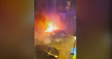 Car explodes outside Keir Starmer