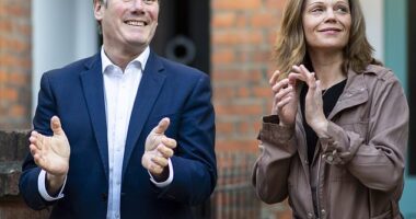 Sir Keir and his wife, Victoria, were previously seen clapping for the NHS from outside the home in London, during the height pandemic in May, 2020