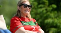 Cristiano Ronaldo's mother Maria Dolores watched on from the sidelines as her grandson warmed up before being named on the bench for Portugal's U15s clash against Japan