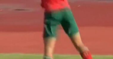Cristiano Ronaldo's son celebrated in familiar fashion after scoring for Portugal U15s