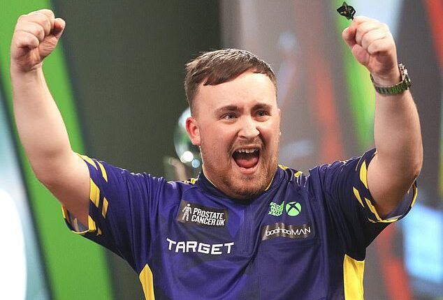 Luke Littler is as well known for his love of kebabs as he is for his darts skills and with that in mind has teamed up with Deliveroo to reintroduce the Best Kebab Award (pictured at the World Darts Championship January 3, 2025