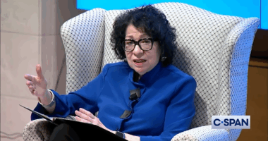Sonia Sotomayor giving public remarks.