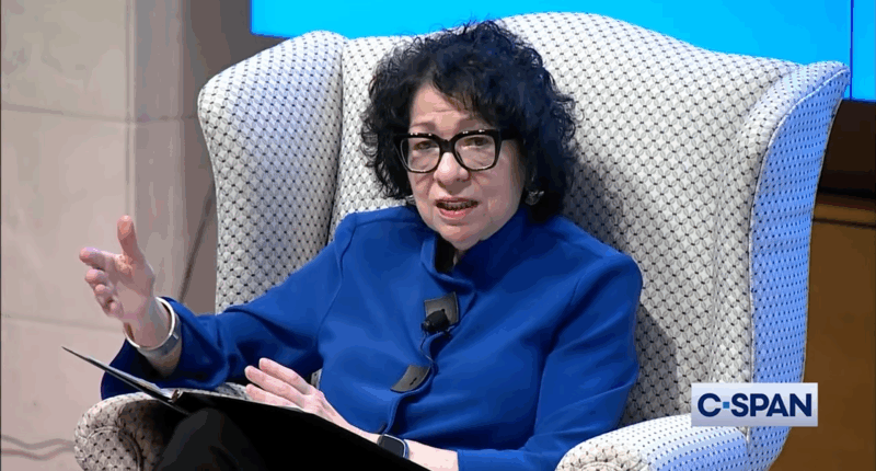 Sonia Sotomayor giving public remarks.