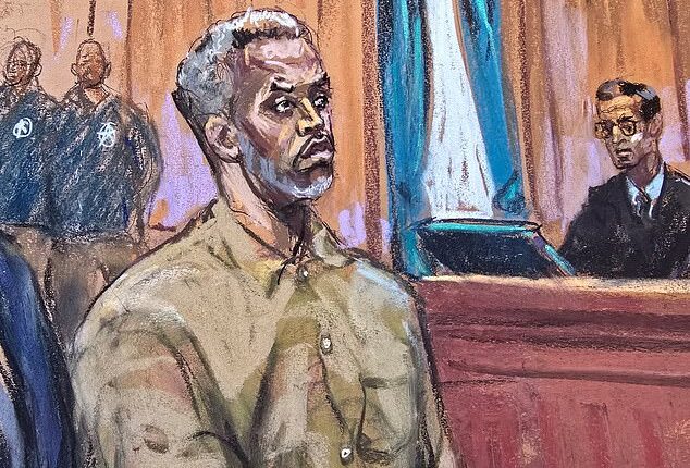 Sean 'Diddy' Combs, 55, can dress to impress the jury at his upcoming sex trafficking trial after a judge ruled he could wear his own clothes. Pictured: Diddy stands as he is arraigned on a superseding indictment ahead of his May trial on sex trafficking charges on March 14