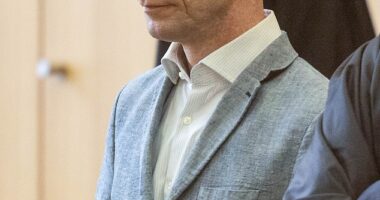 Madeleine McCann prime suspect Christian Brueckner arrives in court in Braunschweig, Germany On October 8 2024
