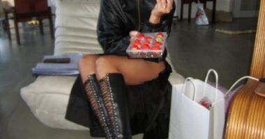 Dua Lipa looked incredible in a black leather minidress as she shared a gallery of Instagram snaps giving a glimpse into her New York City trip on Sunday