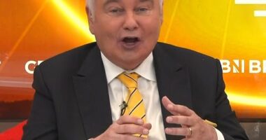 Eamonn Holmes, 65, fell off his chair live on air on Wednesday morning, shocking his GB News co-stars