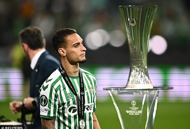 Antony's chance of European silverware passes him by as Real Betis lose the final to Chelsea
