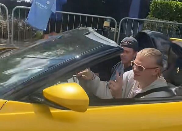 Erling Haaland has been filmed in a new £320,000 convertible Ferrari 812 Superfast