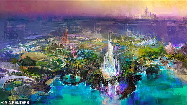 announcing plans for the waterfront resort located on Abu Dhabi's Yas Island on Wednesday, Disney CEO Robert Iger said the tourist attraction (pictured in an artist's drawing) will be 'authentically Disney and distinctly Emirati'.