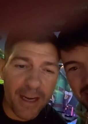Steven Gerrard professed his love for his former club Rangers while appearing half cut on a night out