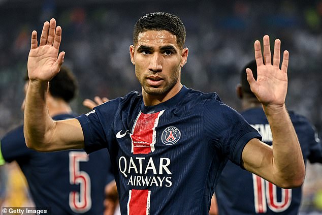 Fans shocked by Achraf Hakimi's surprise act after scoring in the Champions League final