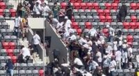 A brawl between LA Galaxy and San Diego FC supporters broke out at Snapdragon Stadium in San Diego on Saturday afternoon following a 2-1 win for SDFC