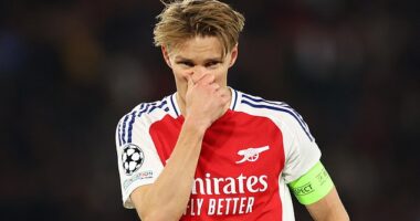 A former Arsenal star has called Martin Odegaard's captaincy into question after the Gunners' defeat by Paris Saint-Germain
