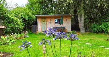Mark Short and Lawrence Wolfe invested £16,000 in the pretty cabin, set in a secluded spot at the end of their garden in Swafield, Norfolk