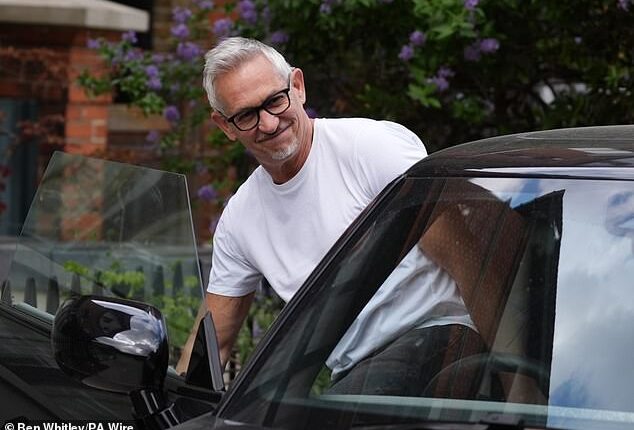 Match of the Day presenter Gary Lineker smiles outside his home in London after his exit from the BBC was confirmed