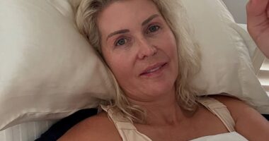 Chezzi Denyer (pictured) has opened up about her four year health battle after a post-pregnancy hernia saw her struggle with nerve damage, unimaginable back pain and a lack of core strength