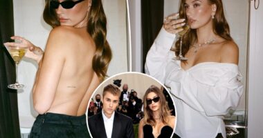 Hailey Bieber ditches top for intimate photo shoot