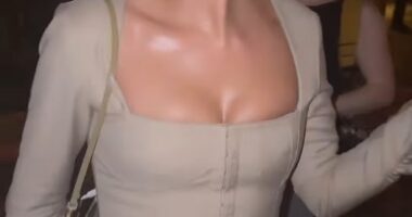 Hailey Bieber let loose with her friends Kendall and Kylie Jenner at a party Friday night - after a string of eyebrow-raising moments from husband Justin Bieber
