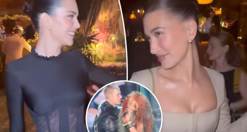 Hailey Bieber parties with Kylie and Kendall Jenner after Justin's steamy duet with SZA