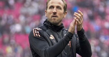 Harry Kane FINALLY wins the first trophy of his career aged 31 - as Bayern Munich reclaim Bundesliga title after Bayer Leverkusen slip up
