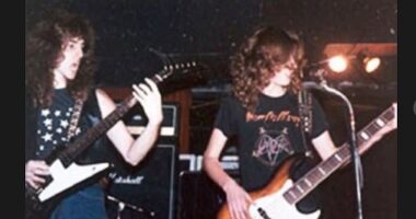 Possessed guitar player Brian Montana , 60, (left) was fatally shot by authorities after he brandished a weapon toward his neighbor, authorities with the South San Francisco Police Department told the San Francisco Chronicle. The band paid memorial to him on their Instagram