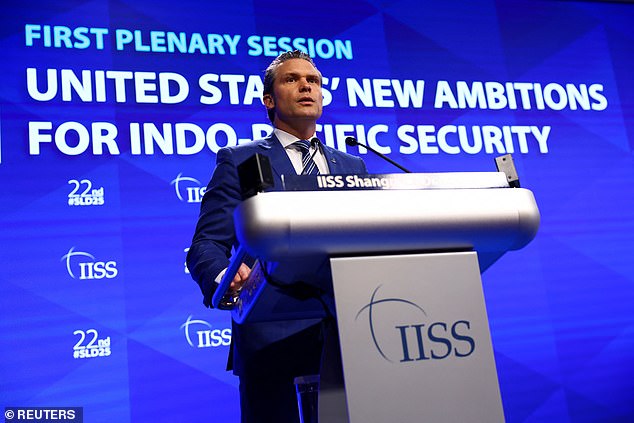 US Defense Secretary Pete Hegseth warned other nations on Saturday that the China threat is 'imminent'