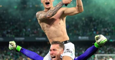 As Antony climbed down off the shoulders of team-mate Adrian having whipped the Real Betis fans into a frenzy, there was someone he wanted to make a beeline for
